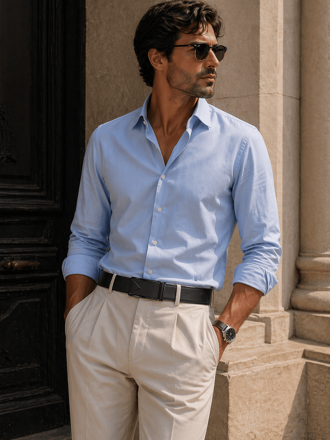 Black men's style belt - SOVNIL
