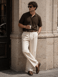 Brown braided belt for men - NEXARO