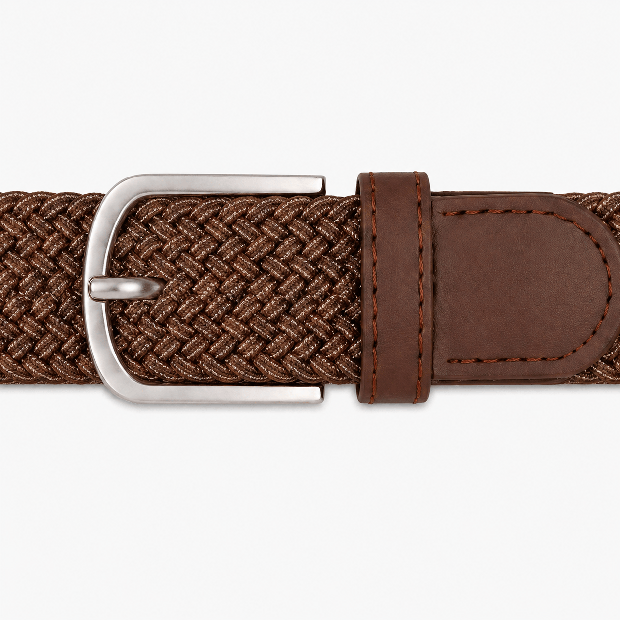 Brown braided belt for men - NEXARO