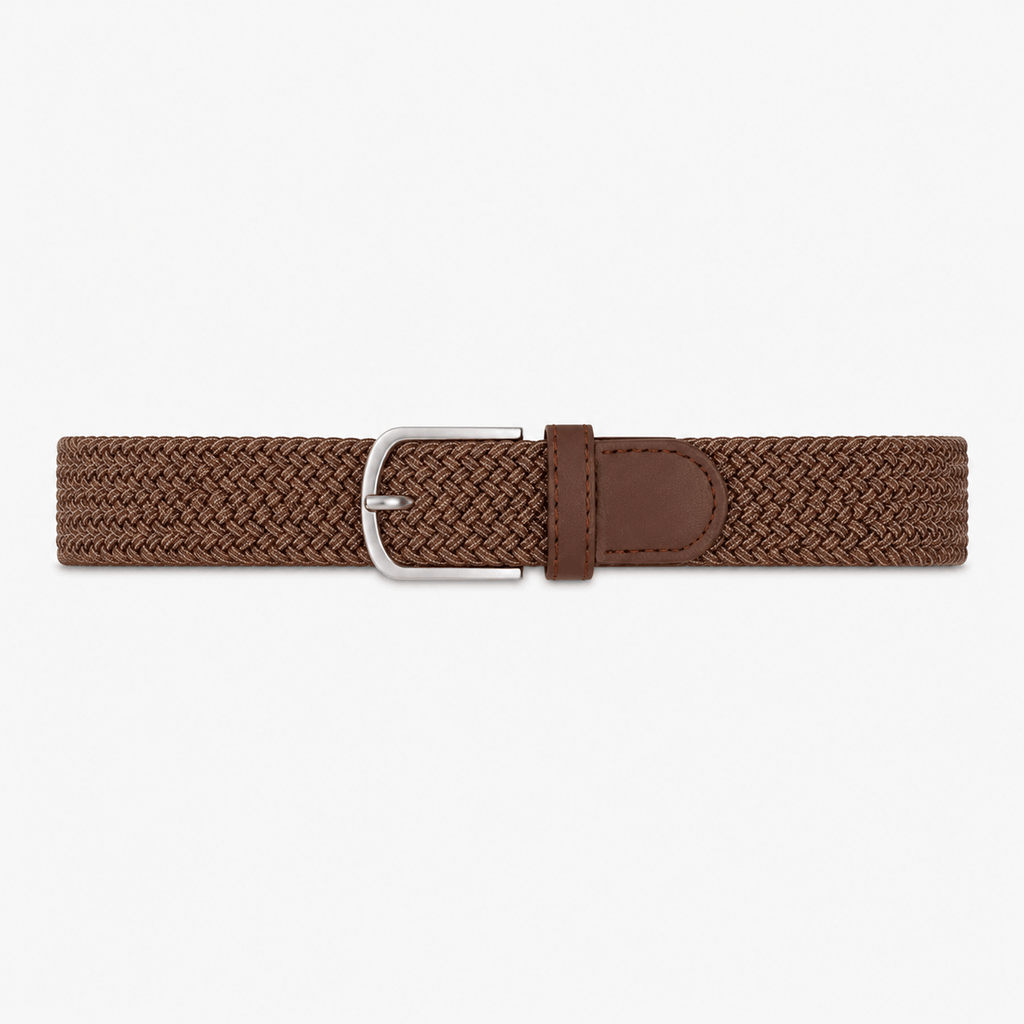 Brown braided belt for men - NEXARO