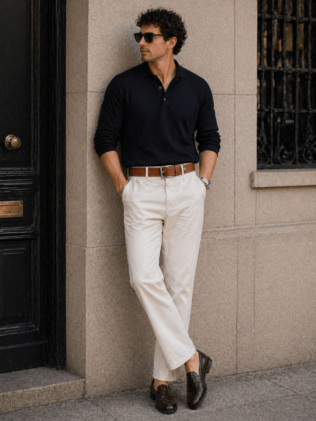 Brown Leather Belt for Men - TARREM