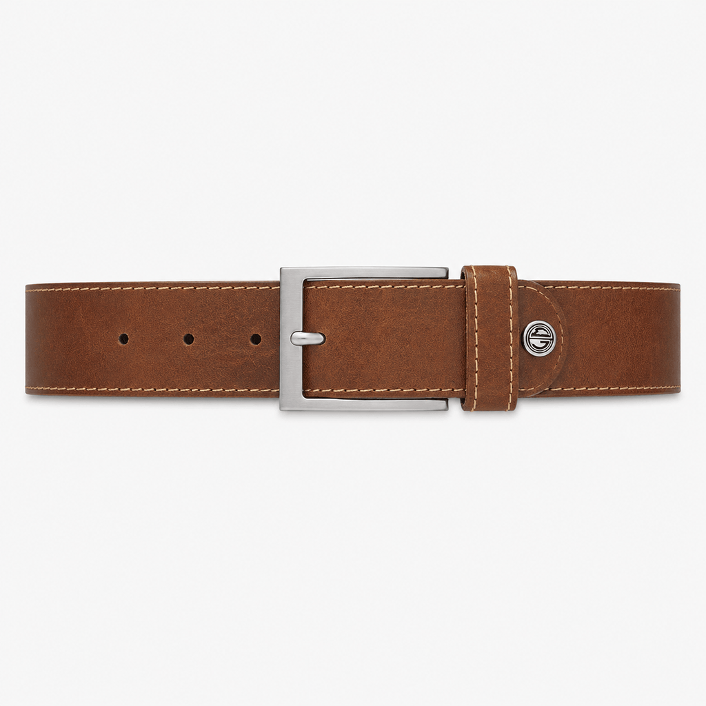 Brown Leather Belt for Men - TARREM
