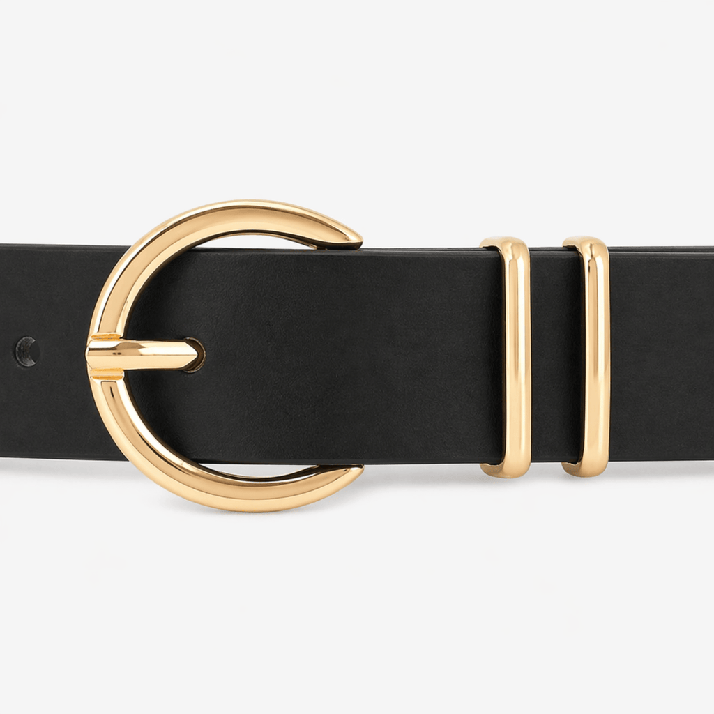 Women's buckled leather belt - YULVAN