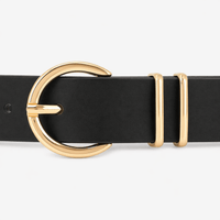 Women's buckled leather belt - YULVAN