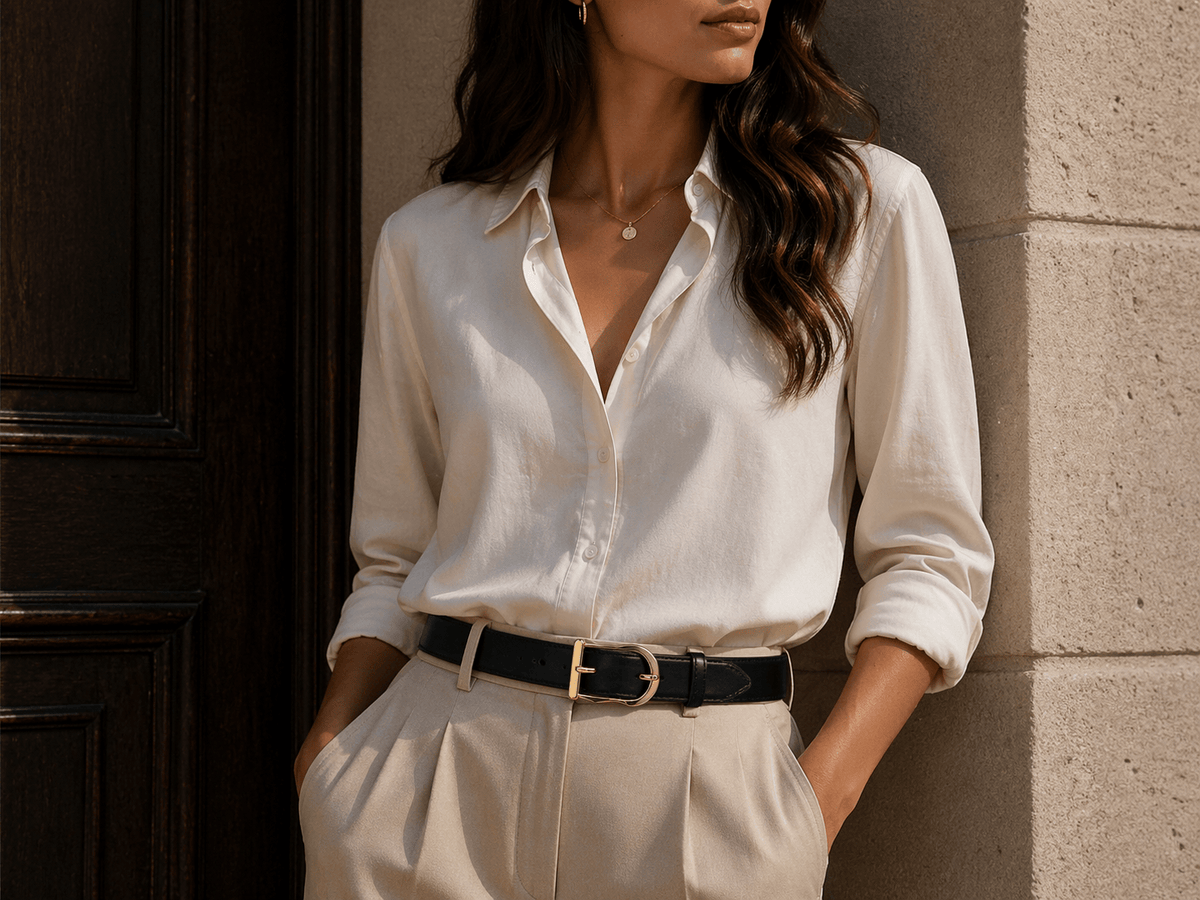 Classic black buckle belt for women - WILXAR