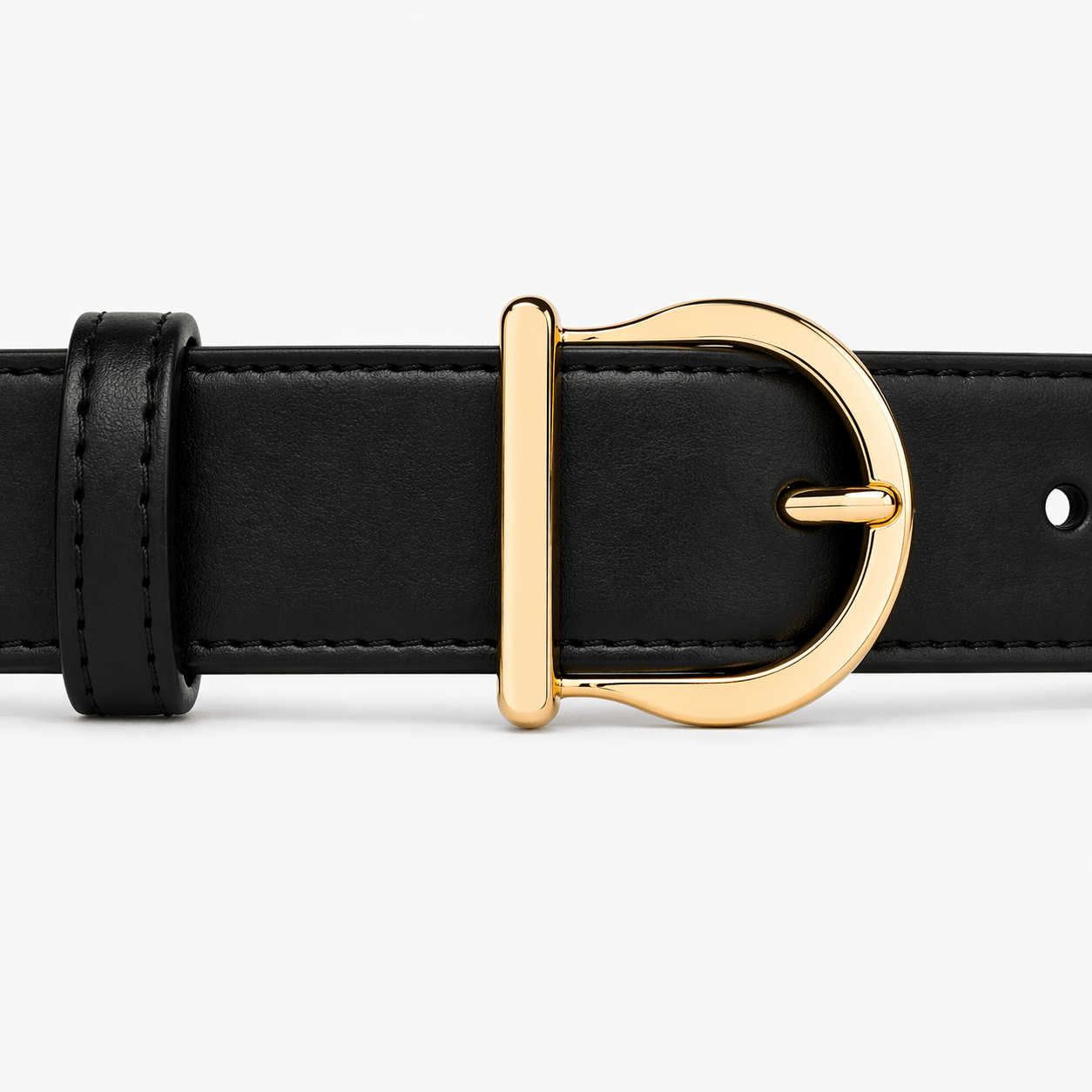 Classic black buckle belt for women - WILXAR