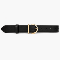 Classic black buckle belt for women - WILXAR