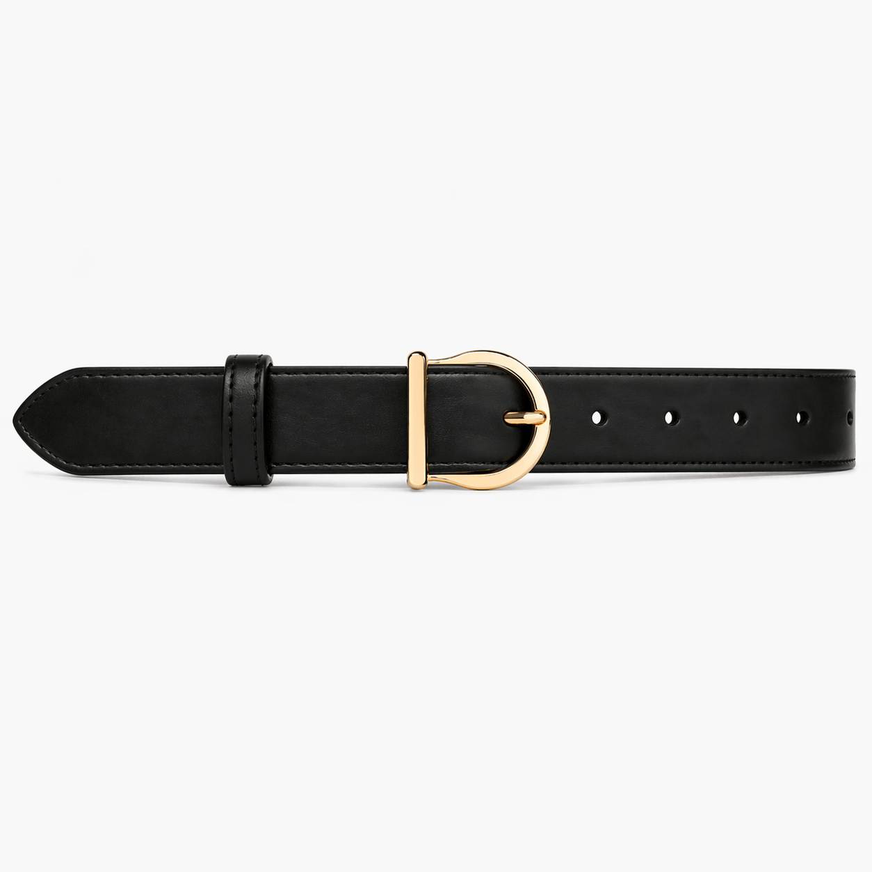 Classic black buckle belt for women - WILXAR