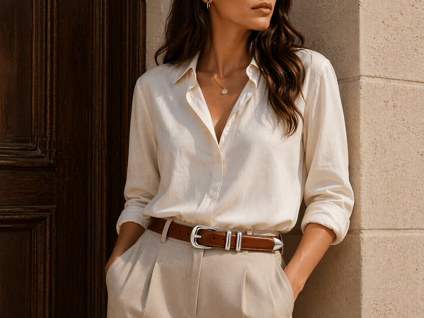 Classic luxury buckle belt for women - SALXUN