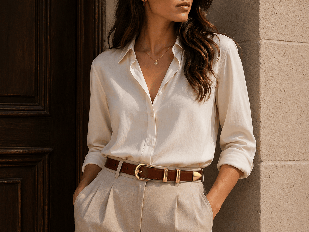 Classic modern buckle belt for women - FREXAN