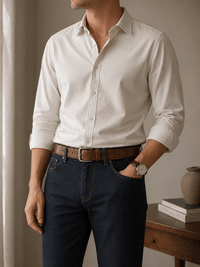 Leather Belt for Men's Jeans - TAVJAN