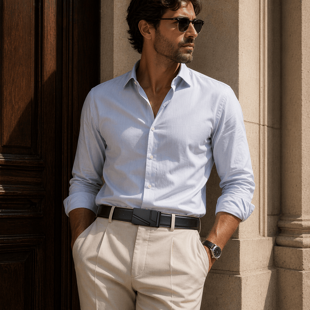 Luxury black belt for men - PORFIL