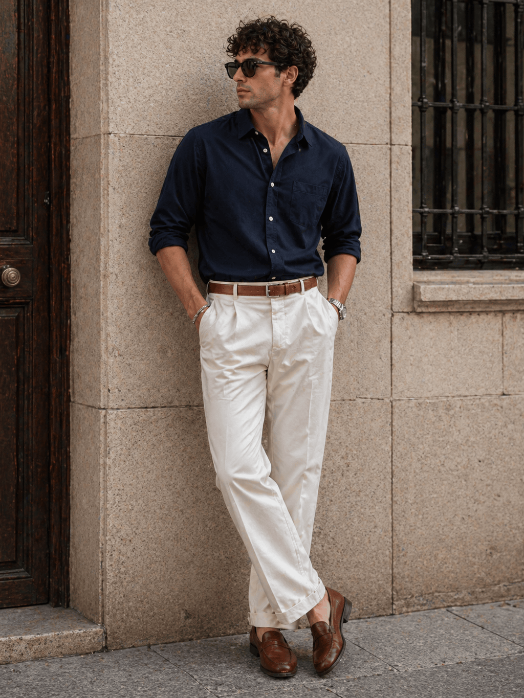 Luxury leather belt for men - MANTAR