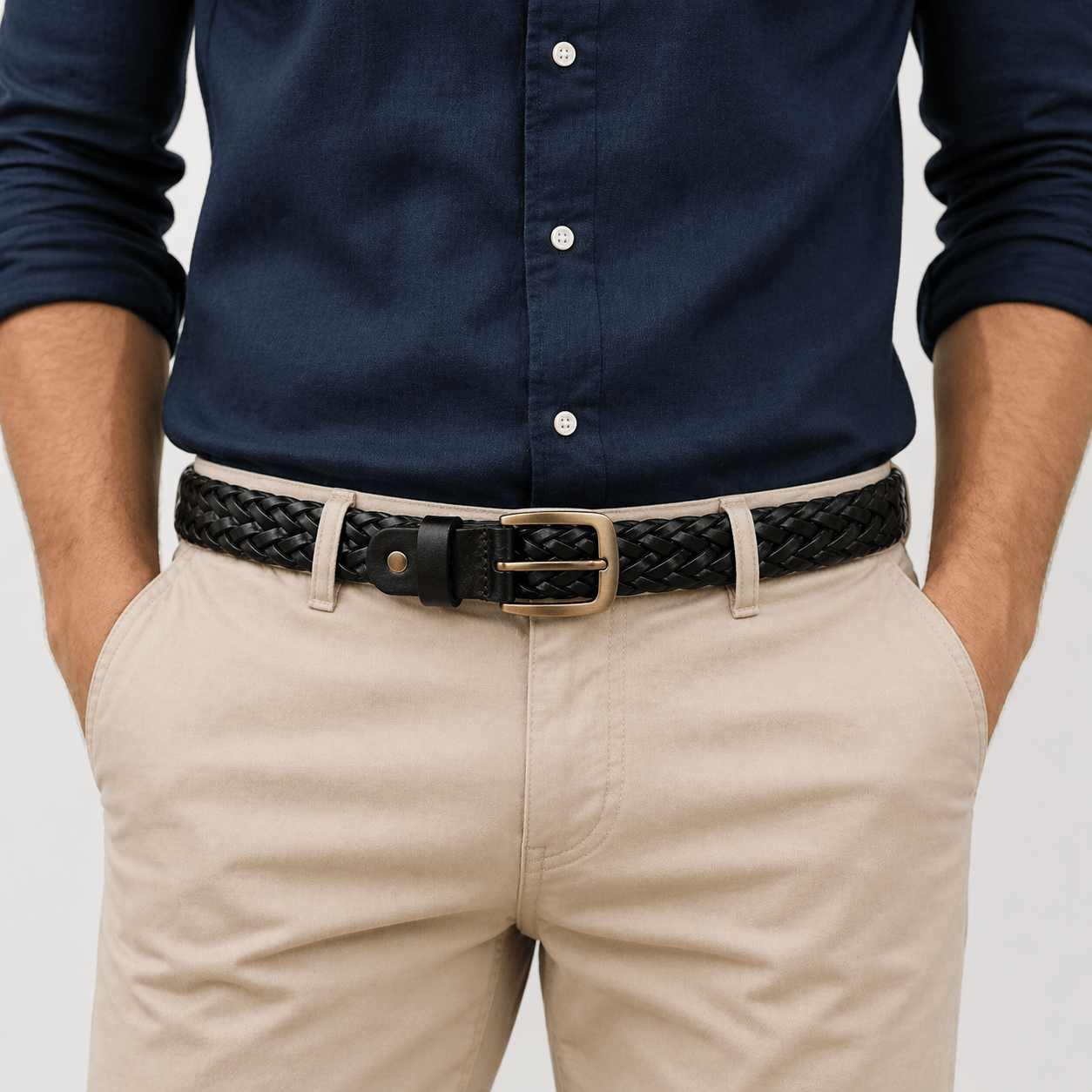 Men's adjustable bow buckle belt - GRATOM