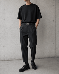 Men's black canvas belt - TARNOR