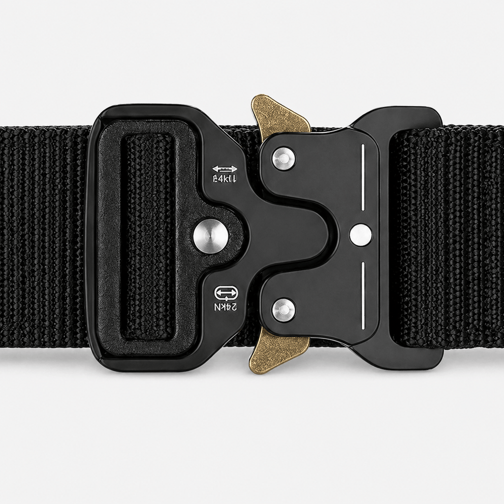 Men's black canvas belt - TARNOR