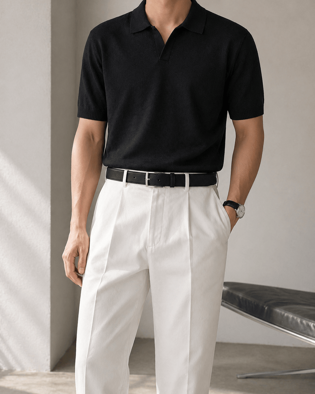 Men's Black Chino Belt - NUVIRA
