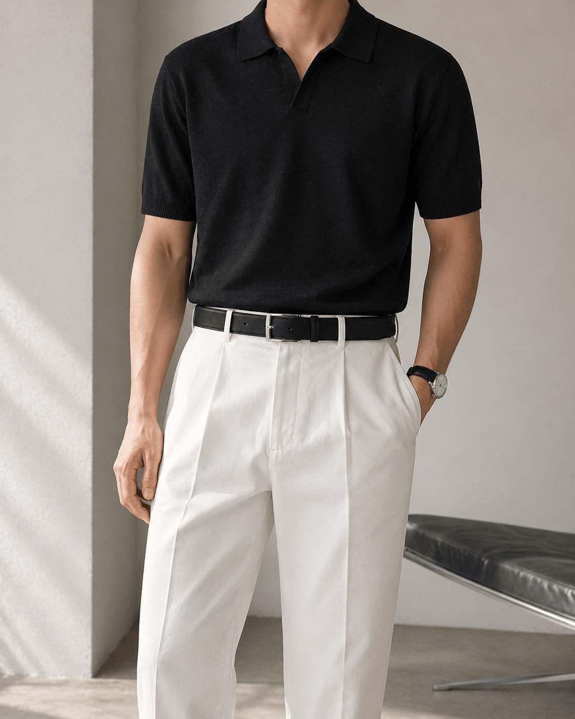 Men's Black Chino Belt - NUVIRA