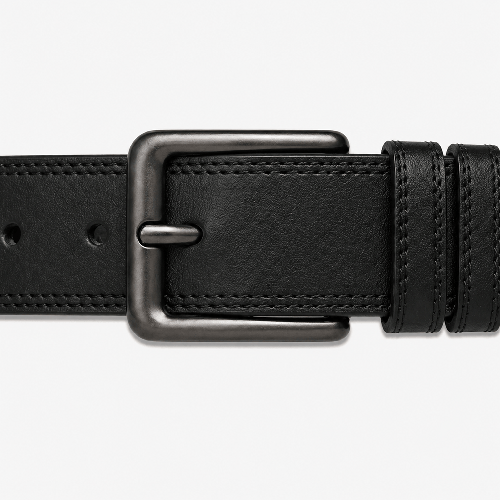 Men's black classic buckle belt - XOMALV