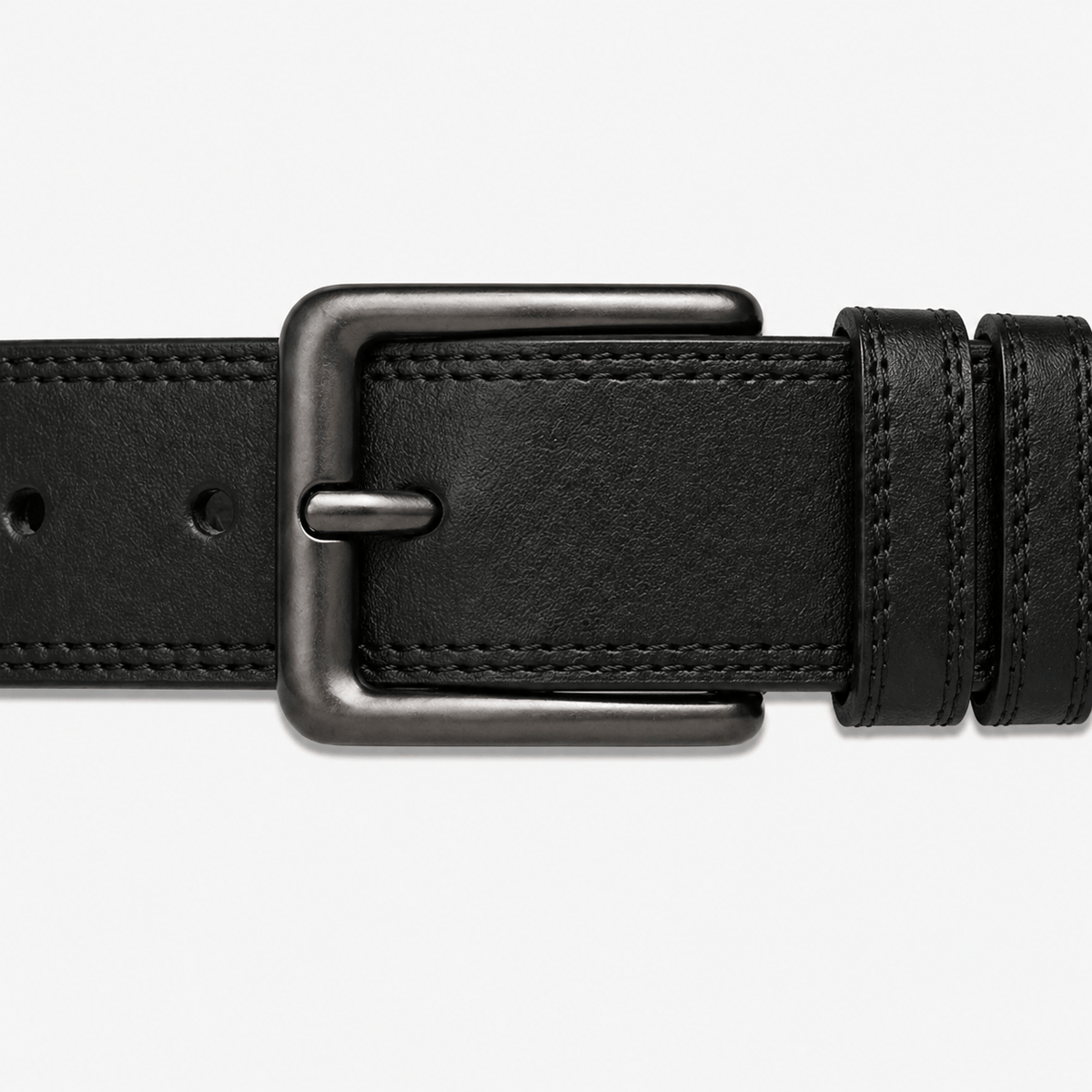 Men's black classic buckle belt - XOMALV