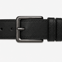 Men's black classic buckle belt - XOMALV