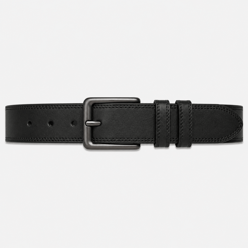 Men's black classic buckle belt - XOMALV