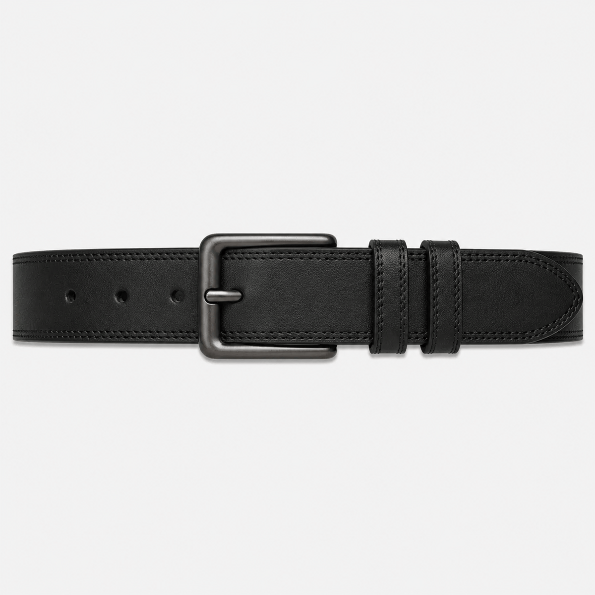 Men's black classic buckle belt - XOMALV