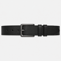 Men's black classic buckle belt - XOMALV