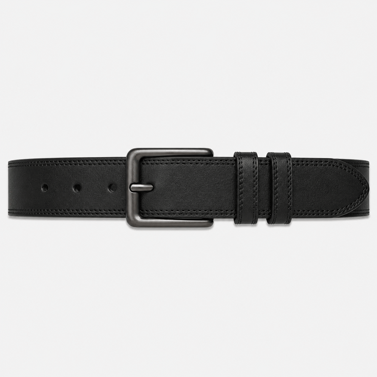 Men's black classic buckle belt - XOMALV