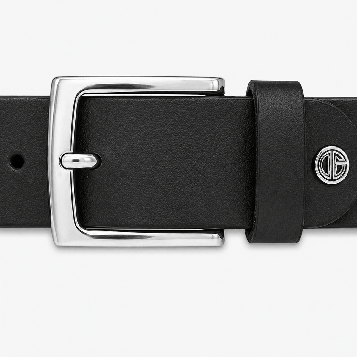Men's black leather belt - MANFA
