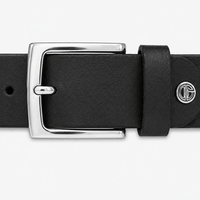 Men's black leather belt - MANFA