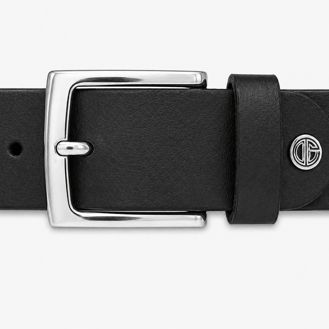 Men's black leather belt - MANFA