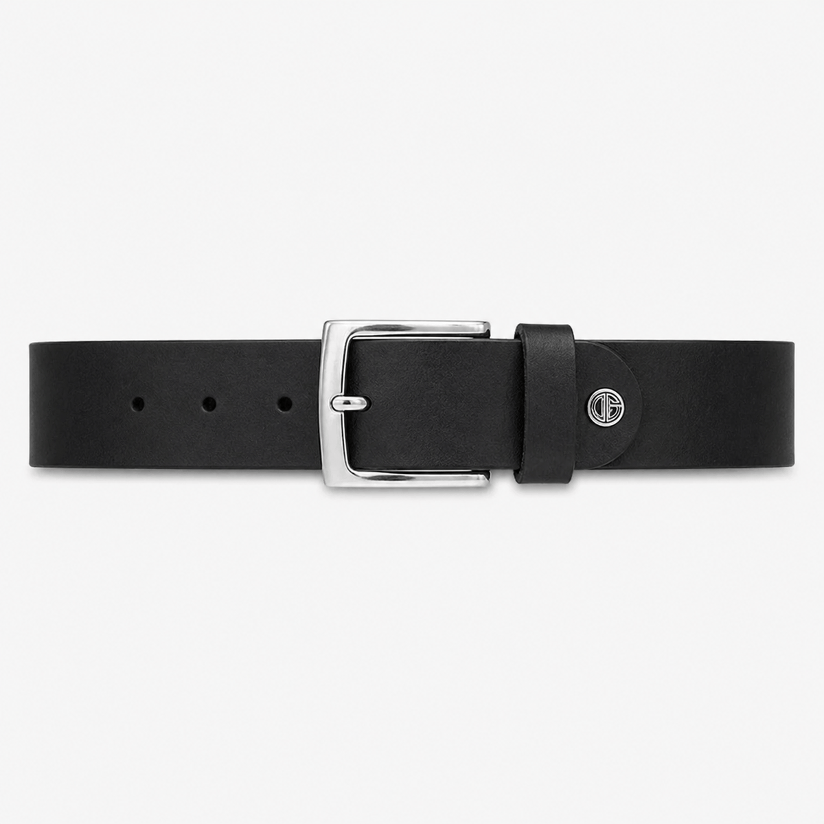 Men's black leather belt - MANFA