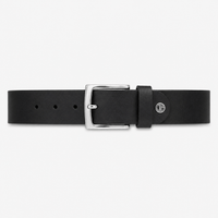 Men's black leather belt - MANFA