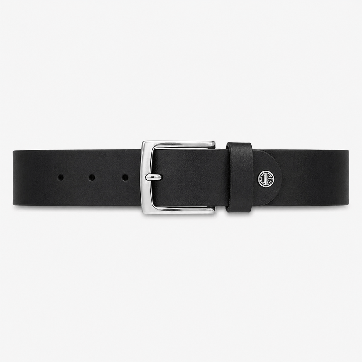 Men's black leather belt - MANFA