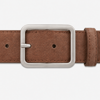 Men's black square buckle belt - VONLAT