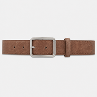 Men's black square buckle belt - VONLAT
