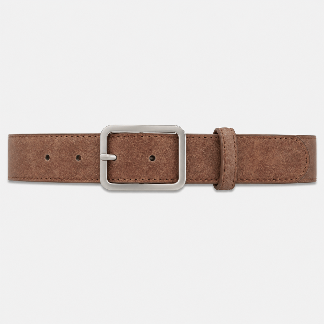 Men's black square buckle belt - VONLAT