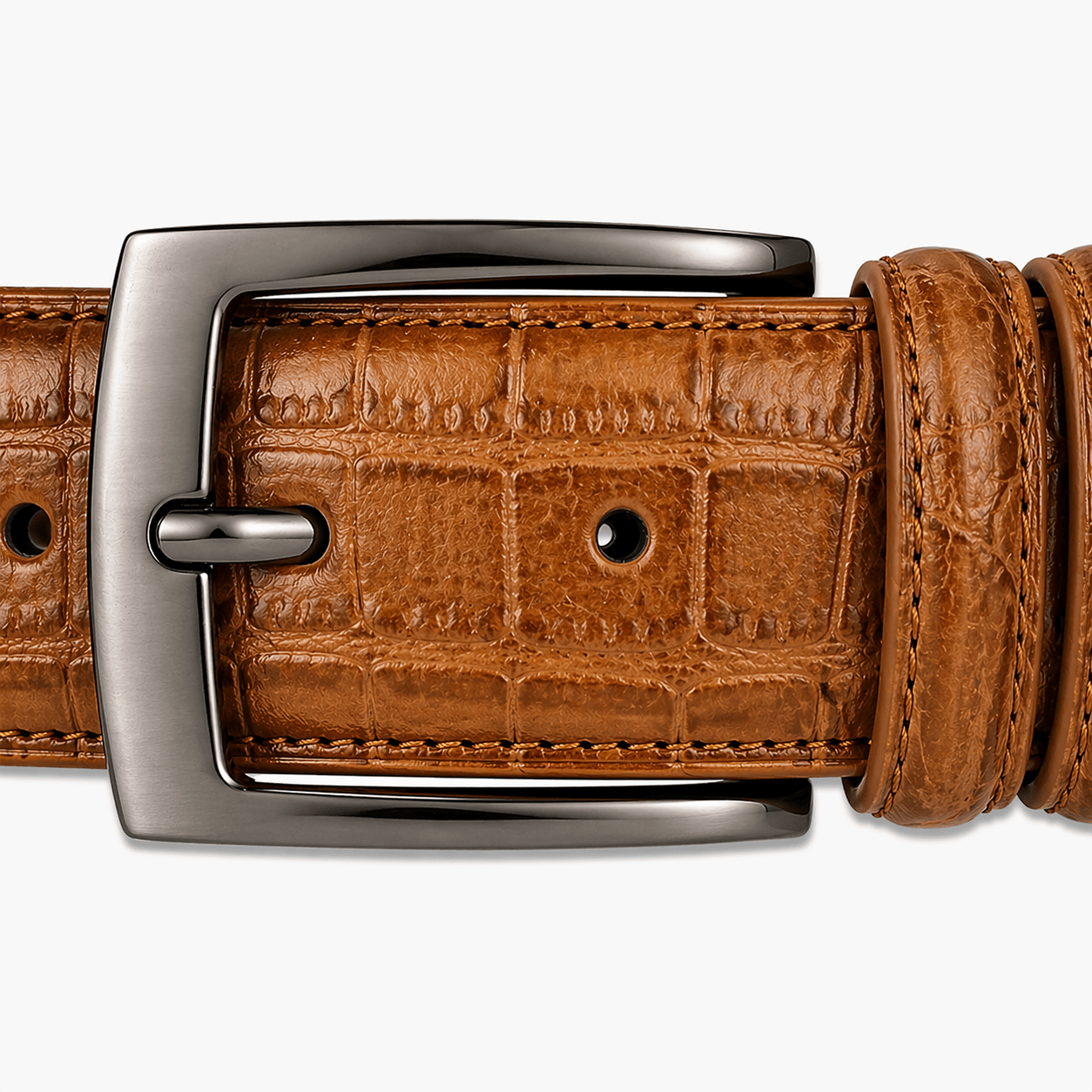 Men's brown crocodile belt - VERNIX