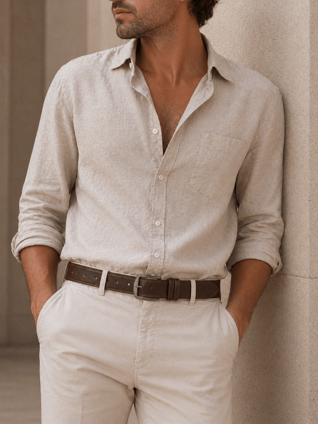 Men's Brown Jean Belt - LONDAN