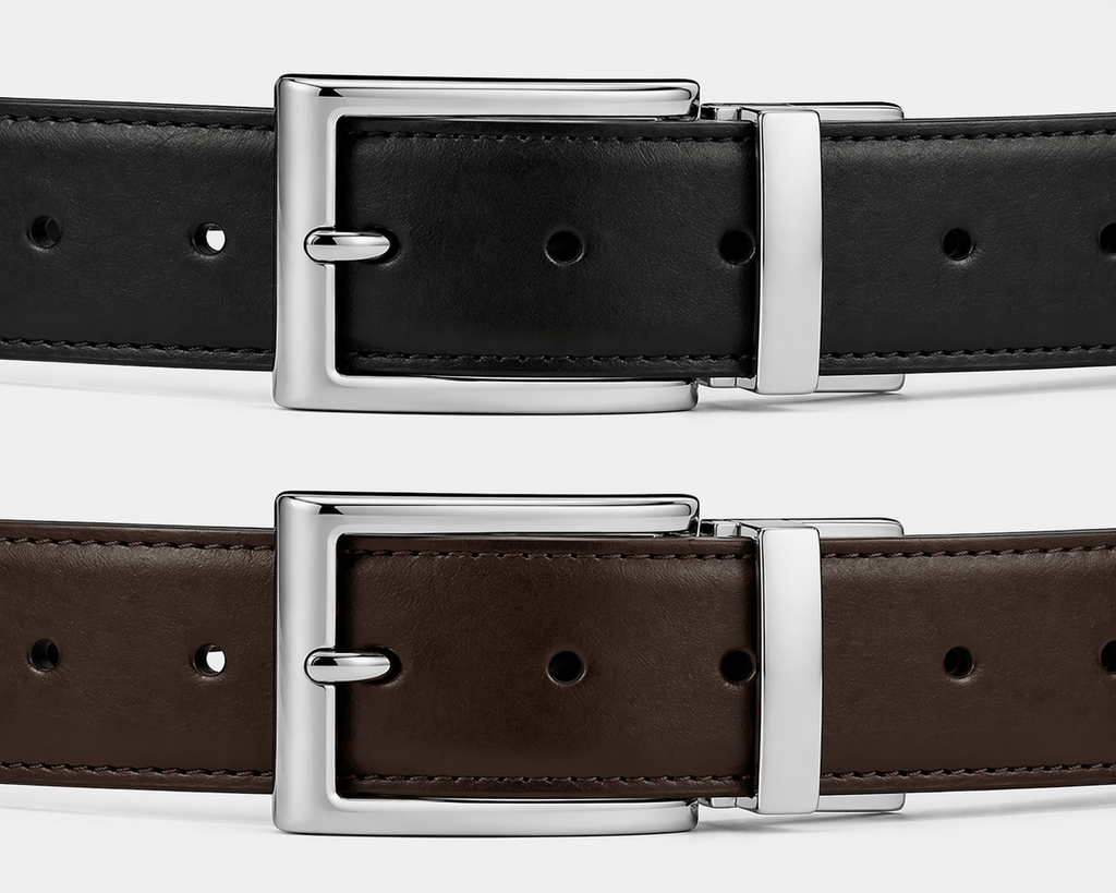 Men's brown reversible belt - SENMAJ