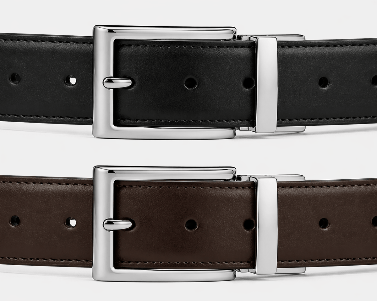 Men's brown reversible belt - SENMAJ