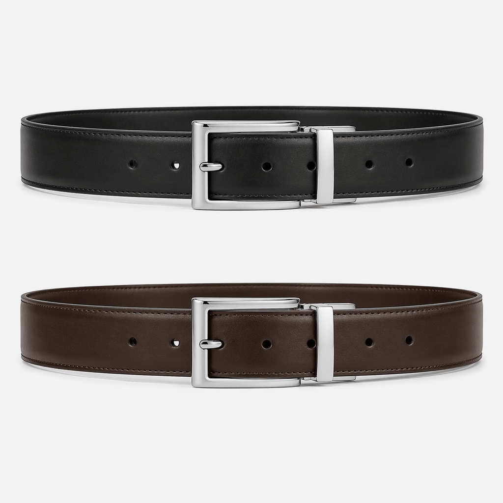 Men's brown reversible belt - SENMAJ