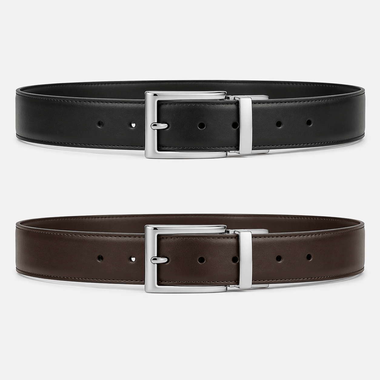 Men's brown reversible belt - SENMAJ