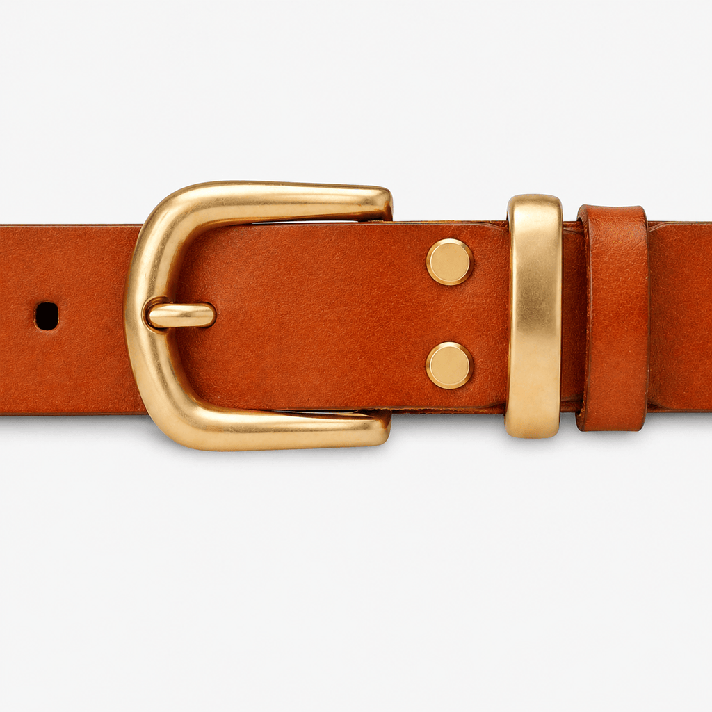 Men's Camel Leather Belt - TALBRAX