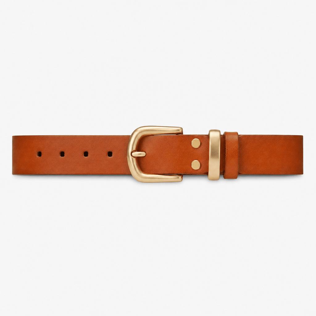 Men's Camel Leather Belt - TALBRAX