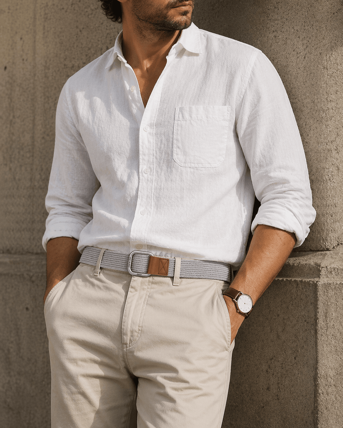 Men's classic bow buckle belt - JALVIX