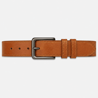 Men's classic brown buckle belt - DRAVON