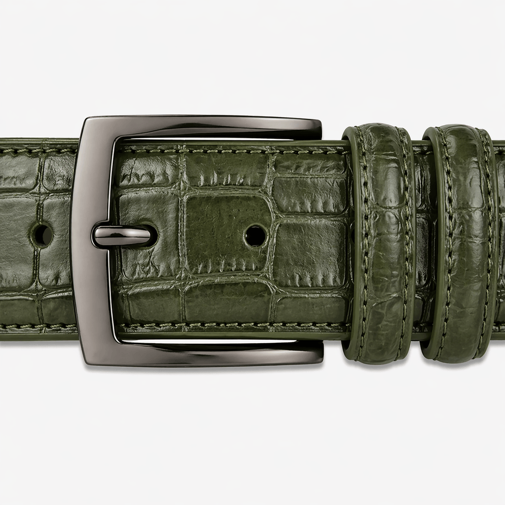 Men's crocodile look belt - DORFEX