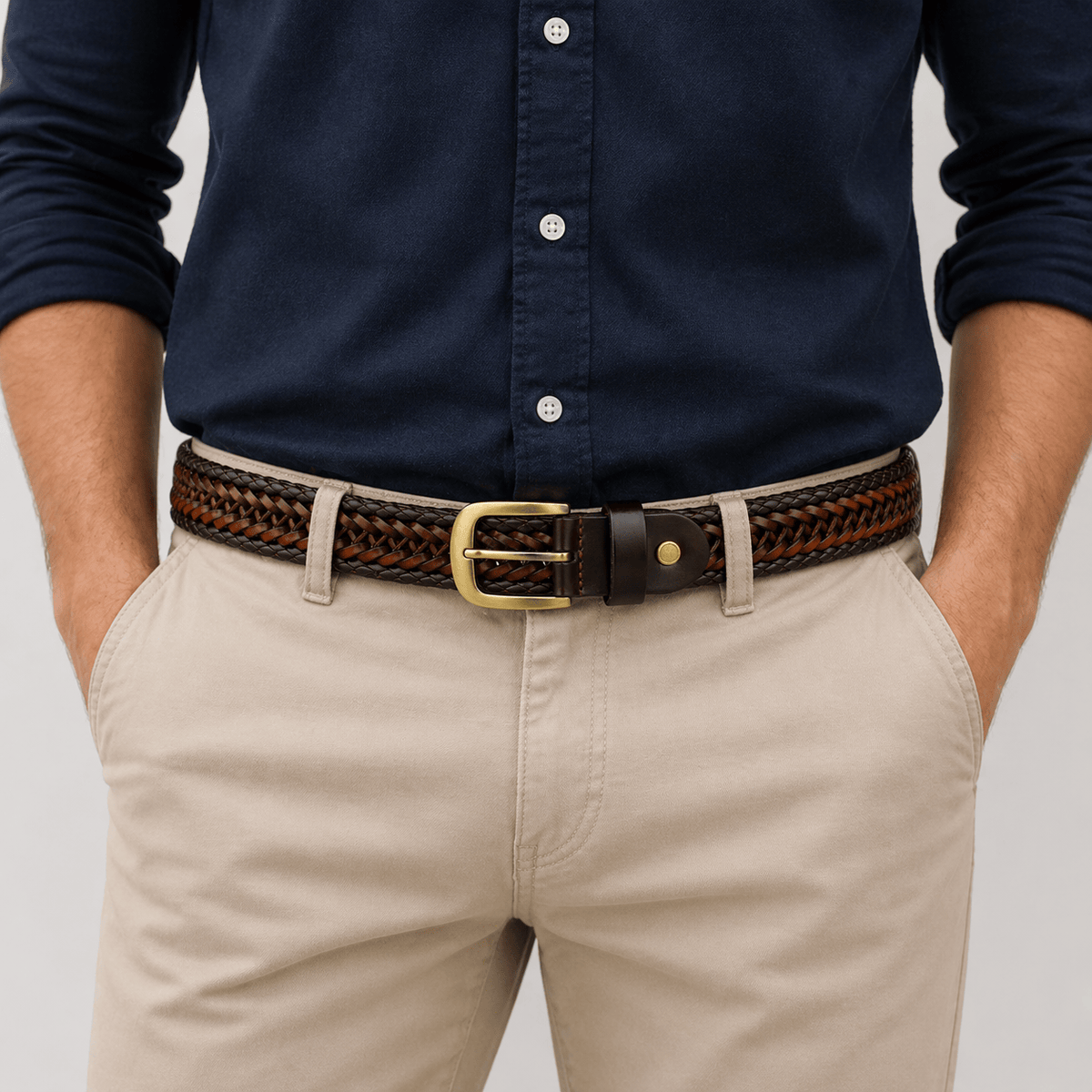 Men's fashion bow buckle belt - PEMILX